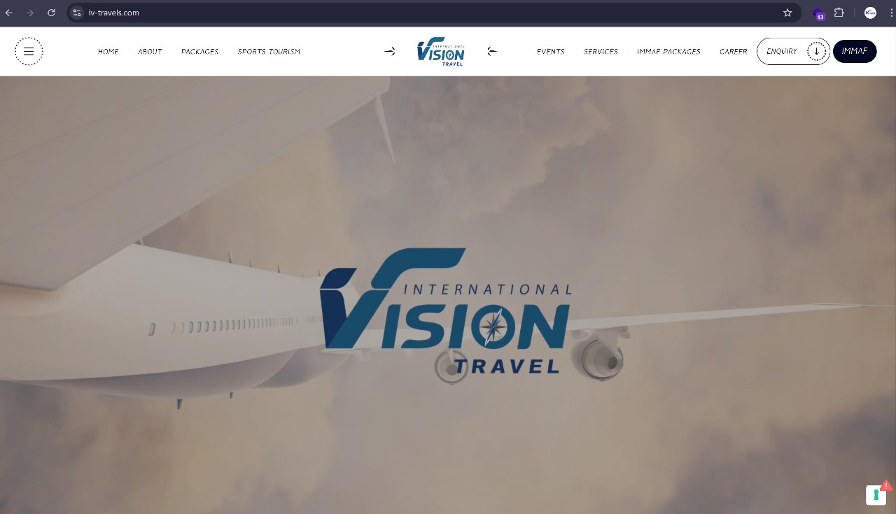 International Vision Travel - Custom website with custom design and functionality